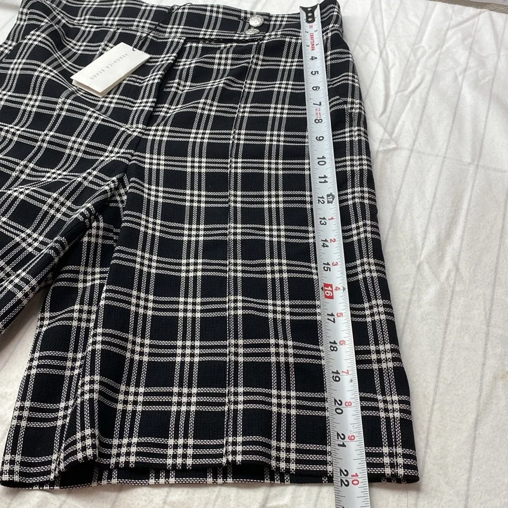 VERONICA‎ BEARD Saira Check Culotte Shorts In Black White Black, size 2 - Picture 11 of 14